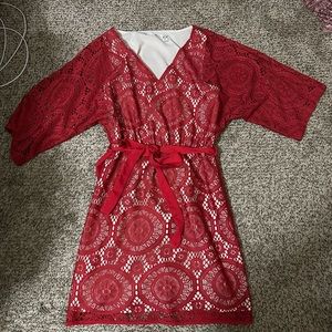 Small Red dress. Chelsea and violet.